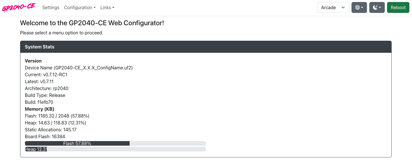 GP2040-CE Configurator - Home