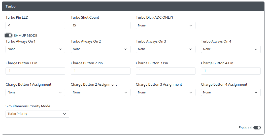 GP2040-CE Configurator - Add-Ons Turbo SHMUP MODE