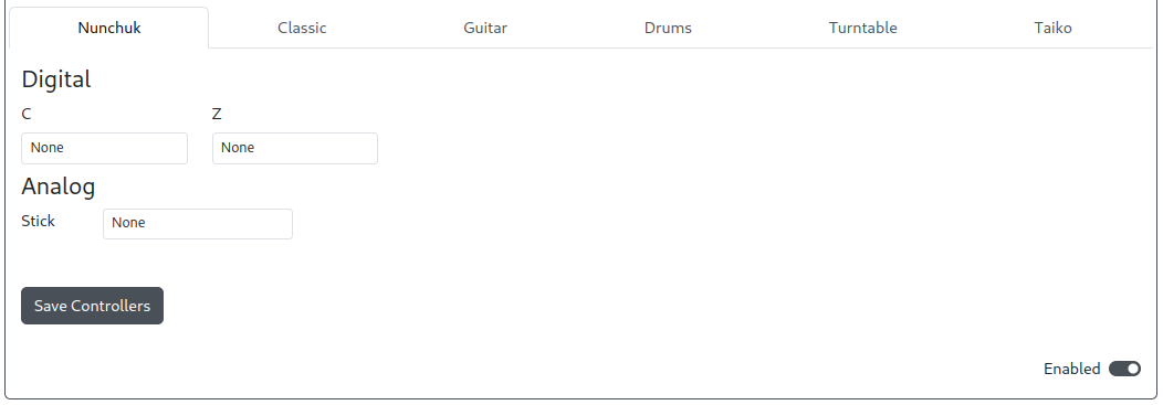 GP2040-CE Configurator - Wii Nunchuck Settings