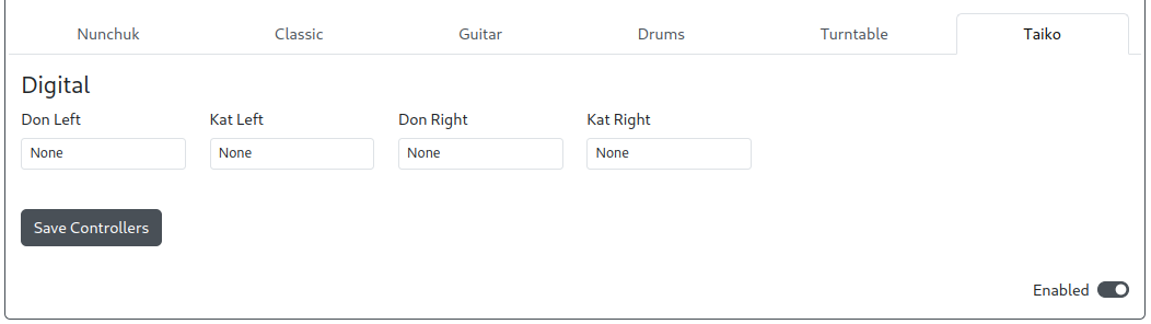 GP2040-CE Configurator - Wii Taiko Settings